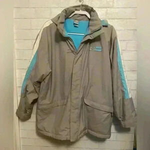 Roxy ski winter snow fleece lined jacket size large gray teal